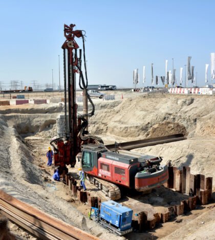 Temp.Shoring System using Steel Piles with Anchoring System - R881_2A2 Improvement of Parallel Roads. Consurtuctions of Underpasses. Dubai